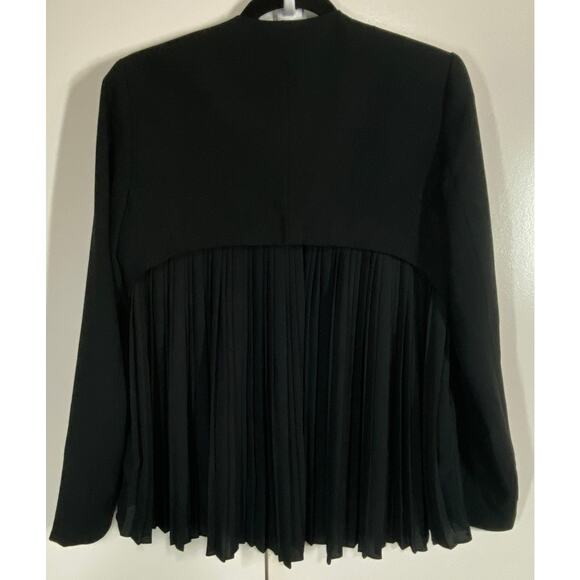 Trouve Nordstrom Pleated Back Open Jacket Blazer Black Medium - Picture 7 of 8